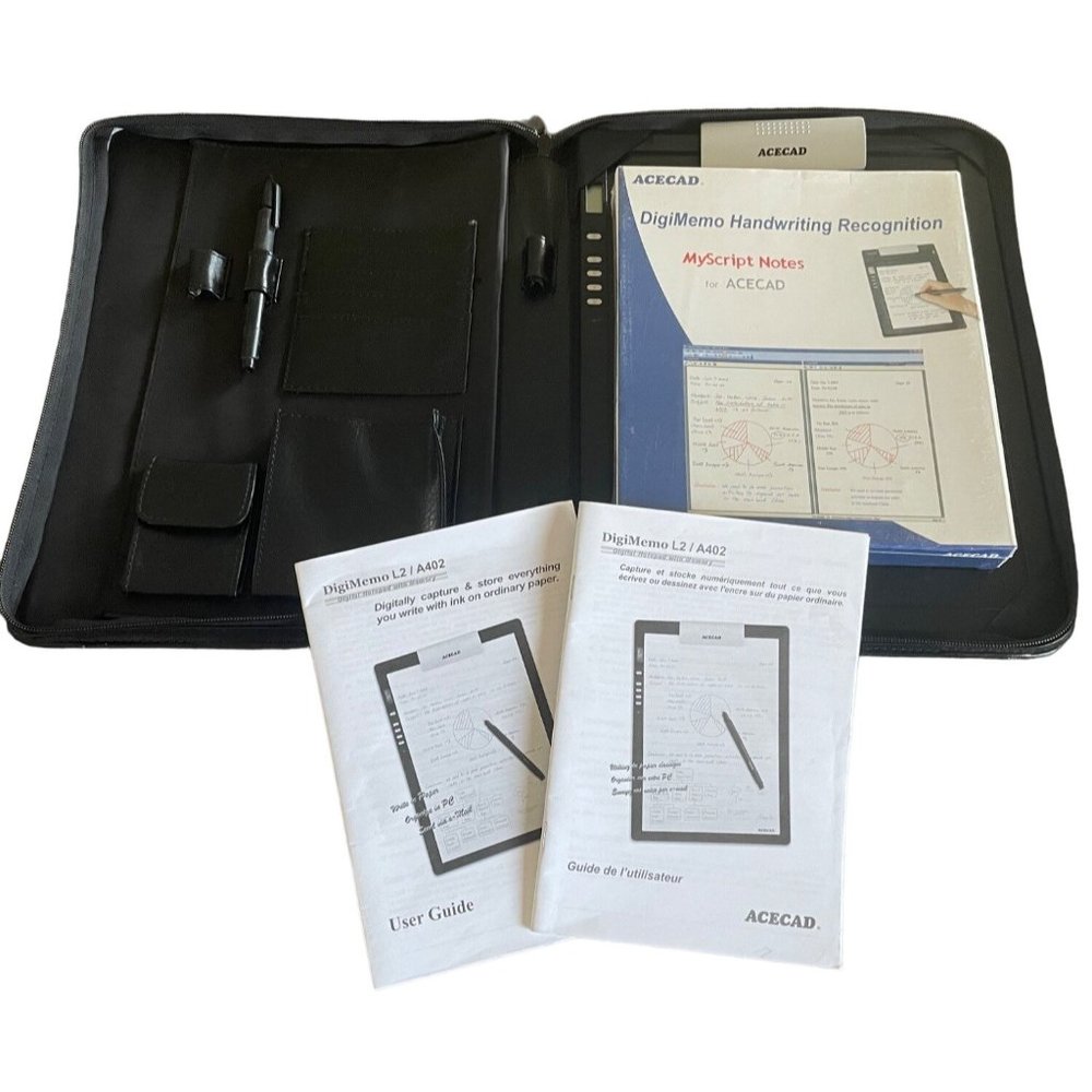 ACECAD DigiMemo L2 Letter Notepad Pen (A4) Case MyScript Notes Software READ